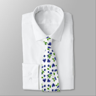 Blueberry Fruit Watercolor Berry Cute Berries Tie