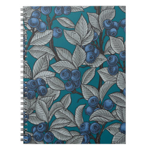Blueberry garden, blue and gray notebook