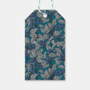Blueberry garden, blue and grey gift tags