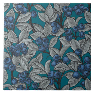 Blueberry garden, blue and grey tile