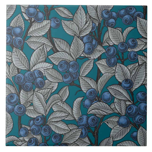 Blueberry garden, blue and grey tile (Front)