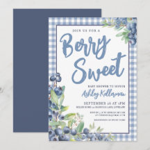 Blueberry Gingham Berry Sweet Baby Shower
