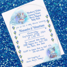 Blueberry Gnomes Baby shower Acrylique Invitation