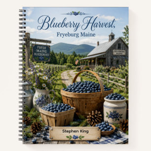 Blueberry Harvest Fryeburg Maine Personalized Notebook