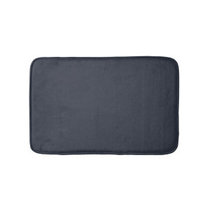 Blueberry Indigo Solid Colour Print, Blue Black Bath Mat