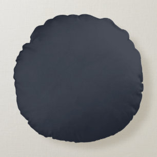 Blueberry Indigo Solid Colour Print, Blue Black Round Pillow