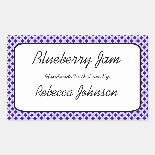 Blueberry Jam Custom Text Jar Label (Front)