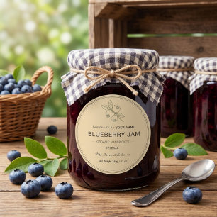 Blueberry jam packaging jar sticker label