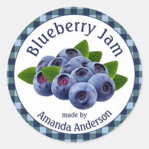 Blueberry Jam Plaid 1.5" Circle Food Label