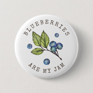 Blueberry Jam Pun  2 Inch Round Button