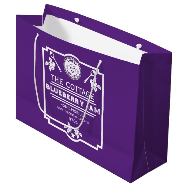 Blueberry Jam Seller Large Gift Bag (Front Angled)