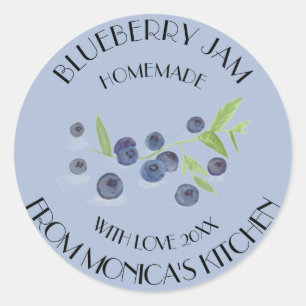 Blueberry Jam Watercolor Fruit Kitchen Label