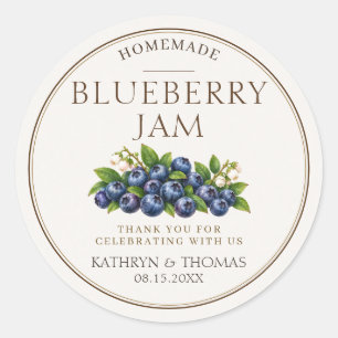 Blueberry Jam Wedding Favour Labels Personalized