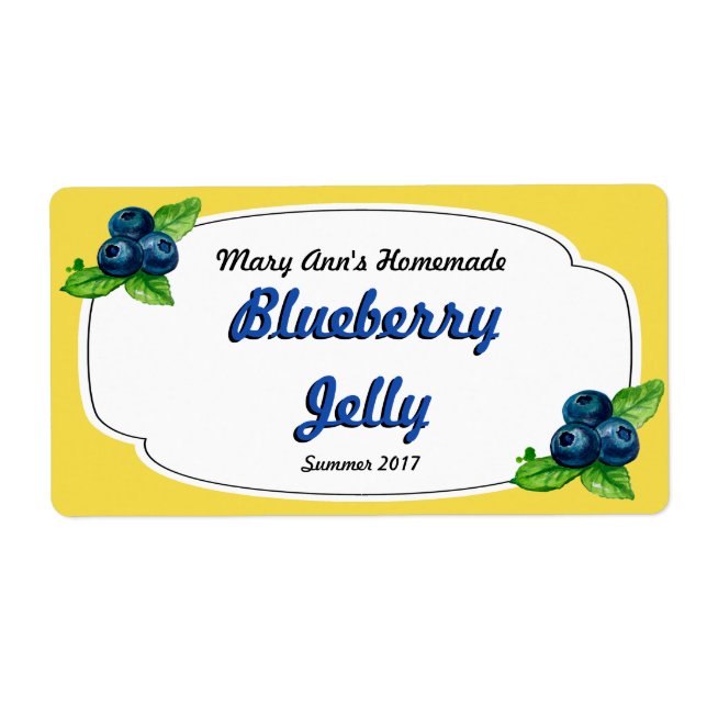 Blueberry Jelly Canning Étiquettes (Devant)
