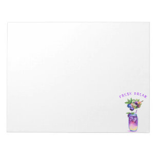 Blueberry Juice Cool Drink Fruits Notepad