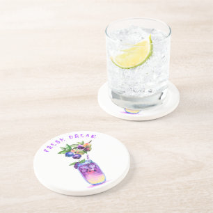 Blueberry Juice Cool Drink Fruits Party Coaster