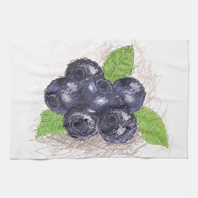 blueberry kitchen towel (Horizontal)