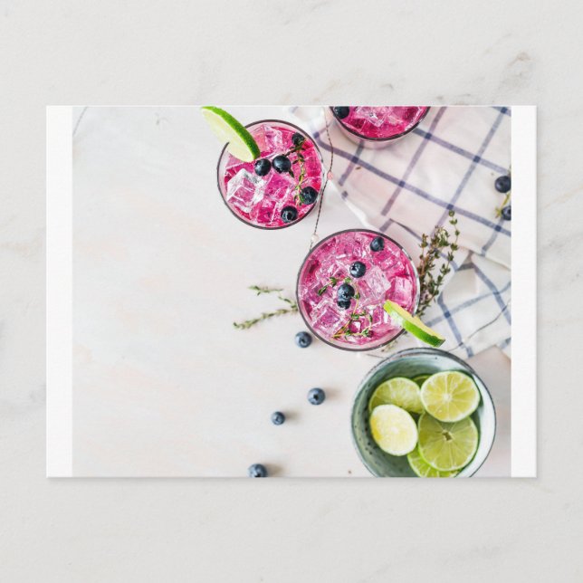 blueberry lime drinks postcard (Front)