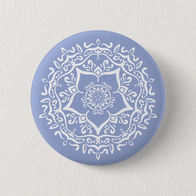 Blueberry Mandala 2 Inch Round Button (Front)