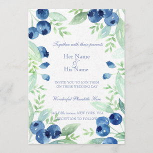 Blueberry Midsummer Rustic Berry Wedding Invitation