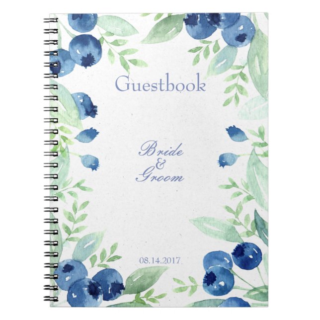 Blueberry Midsummer Rustic Mariage livre d'invité (Devant)