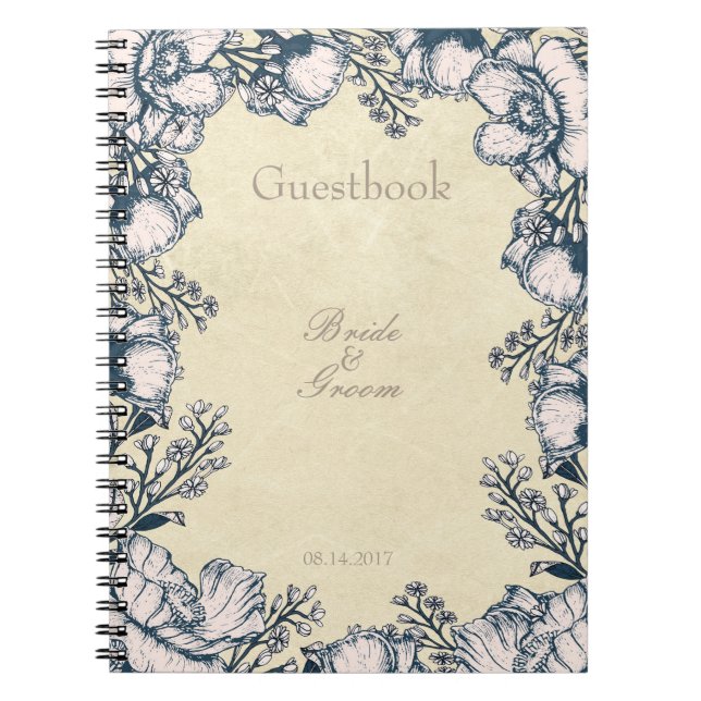 Blueberry Midsummer Rustic Mariage livre d'invité (Devant)