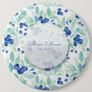Blueberry Midsummer Rustic Wedding 6 Inch Round Button