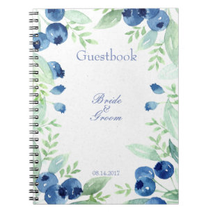 Blueberry Midsummer Rustic Wedding guest book