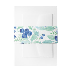 Blueberry Midsummer Rustic Wedding Invitation Belly Band
