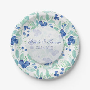 Blueberry Midsummer Rustic Wedding Paper Plate