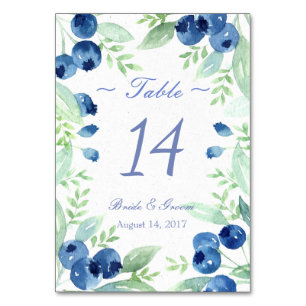 Blueberry Midsummer Rustic Wedding Table Number