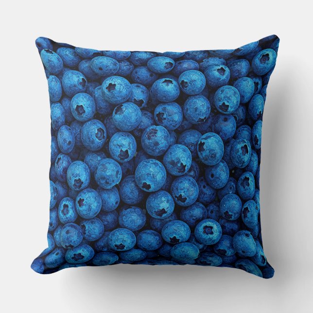 Blueberry Mosaic Throw Pillow (Front)