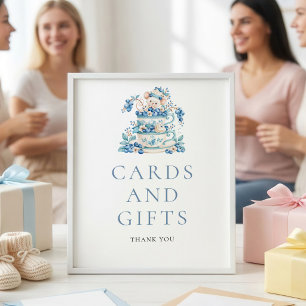 Blueberry Mouse Berry Sweet Cards Gift Baby Shower Poster