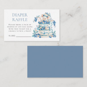 Blueberry Mouse Diaper Raffle Baby Shower Enclosure Card