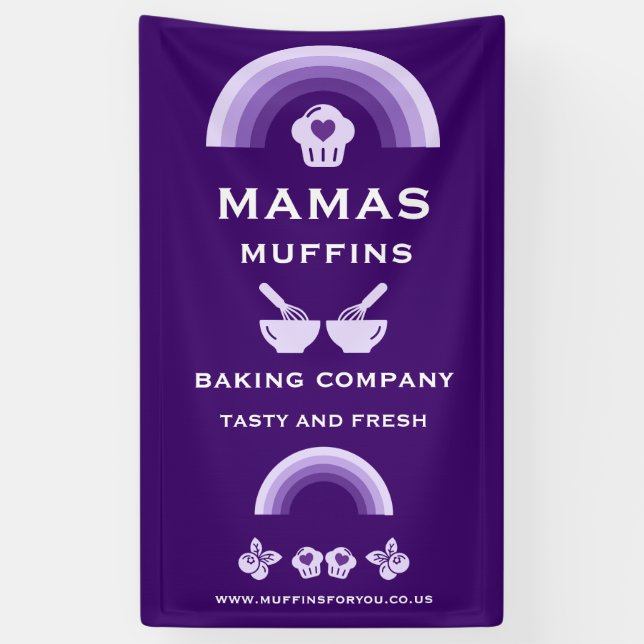 Blueberry Muffin Baker Banner (Vertical)