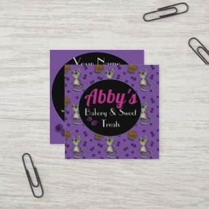 Blueberry Muffin Bloop Cat Custom Bakery Square Business Card