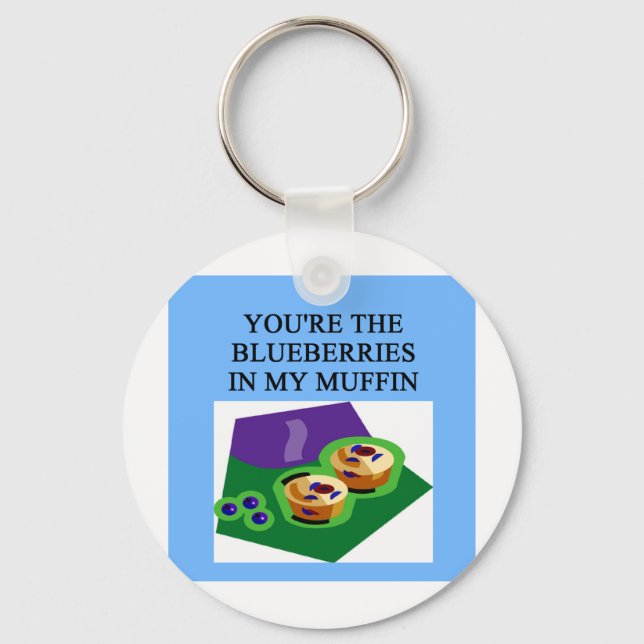 blueberry muffin lovers keychain (Front)