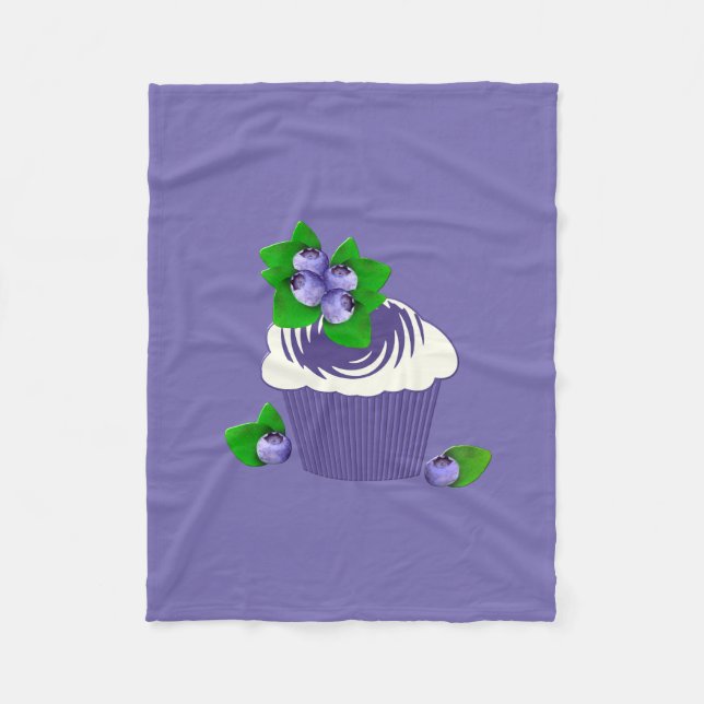 Blueberry Muffin Purple Fleece Blanket (Front)