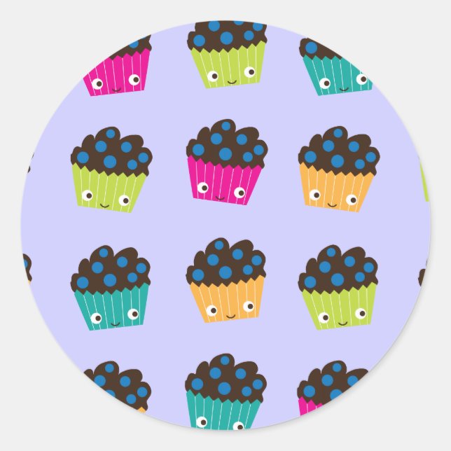 Blueberry Muffins Classic Round Sticker (Front)