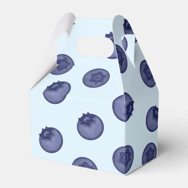 Blueberry natural. Ripe tasty blueberries on blue Favor Box (Front Side)