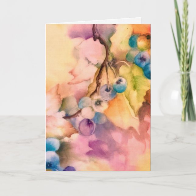 Blueberry Note Cards (bulk-friendly) (Front)