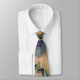 Blueberry Olive Floral Tie
