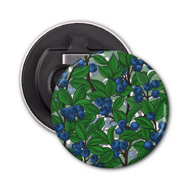 Blueberry on white bottle opener (Front)
