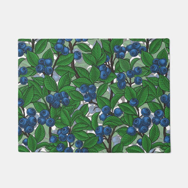 Blueberry on white doormat (Front)