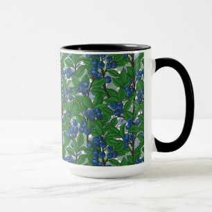 Blueberry on white mug