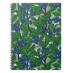 Blueberry on white notebook