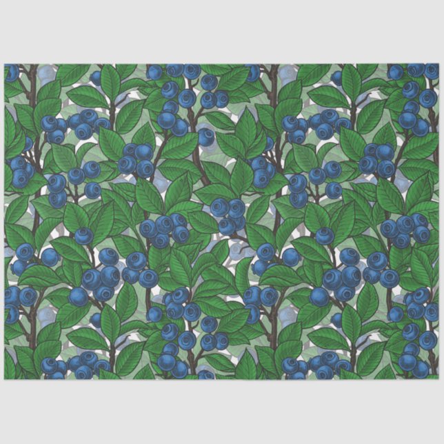 Blueberry on white tissue paper (Front)