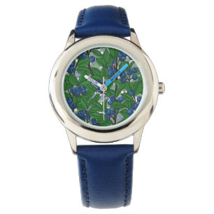 Blueberry on white watch