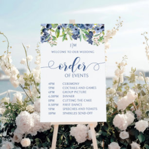 Blueberry Order of Events Wedding Sign Poster