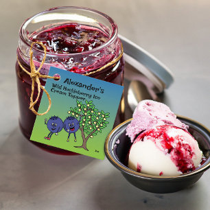 Blueberry Pals Funny Cartoon Jam Pie and More Favour Tags